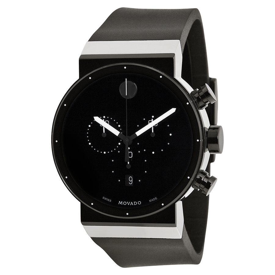 Black PVD Sapphire Movado Timepiece - Automatic Steel Case - Jet Black Dial Watch