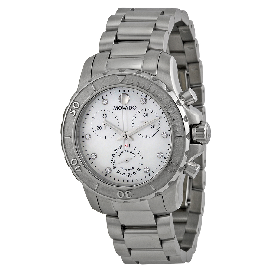 Movado Series 800 Imitation White Mother of Pearl Automatic Lady's Watch