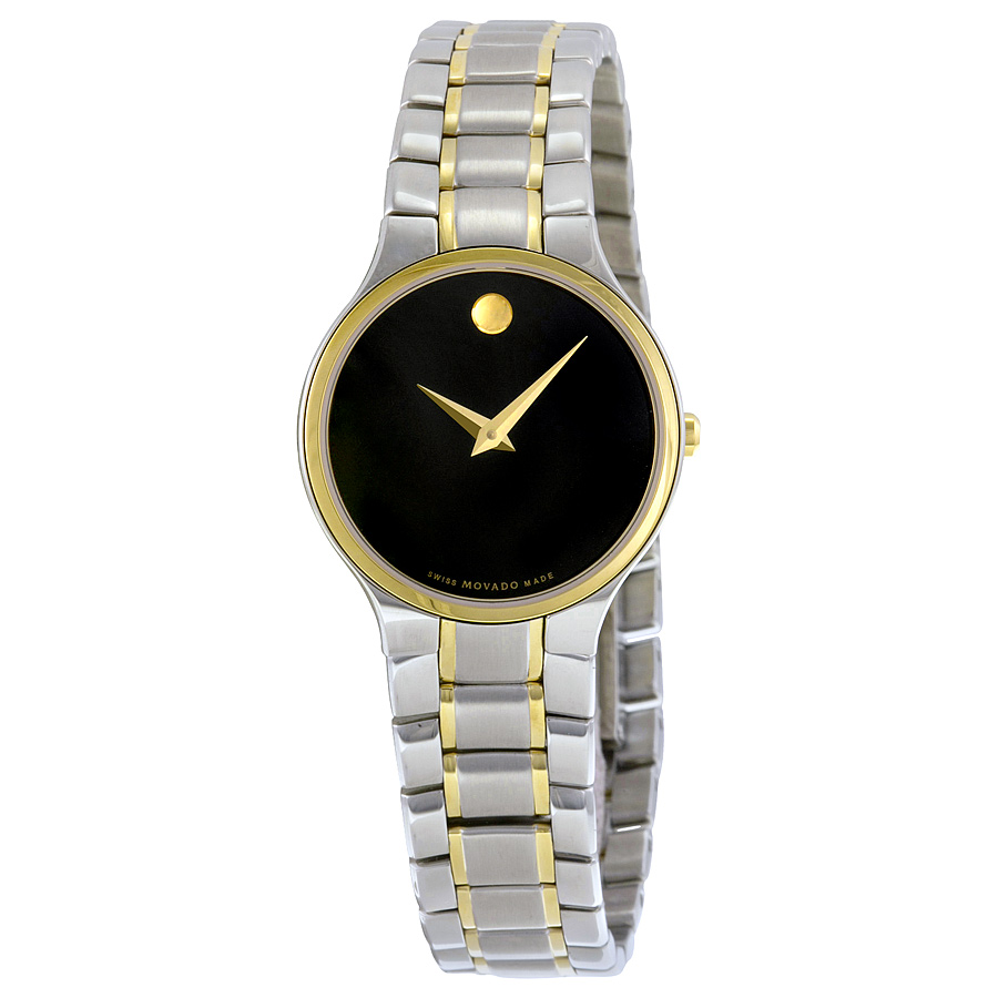 Movado Serio 606902 Silver & Yellow Gold PVD Diver Watch - Automatic, Steel Case, Black Jet Dial