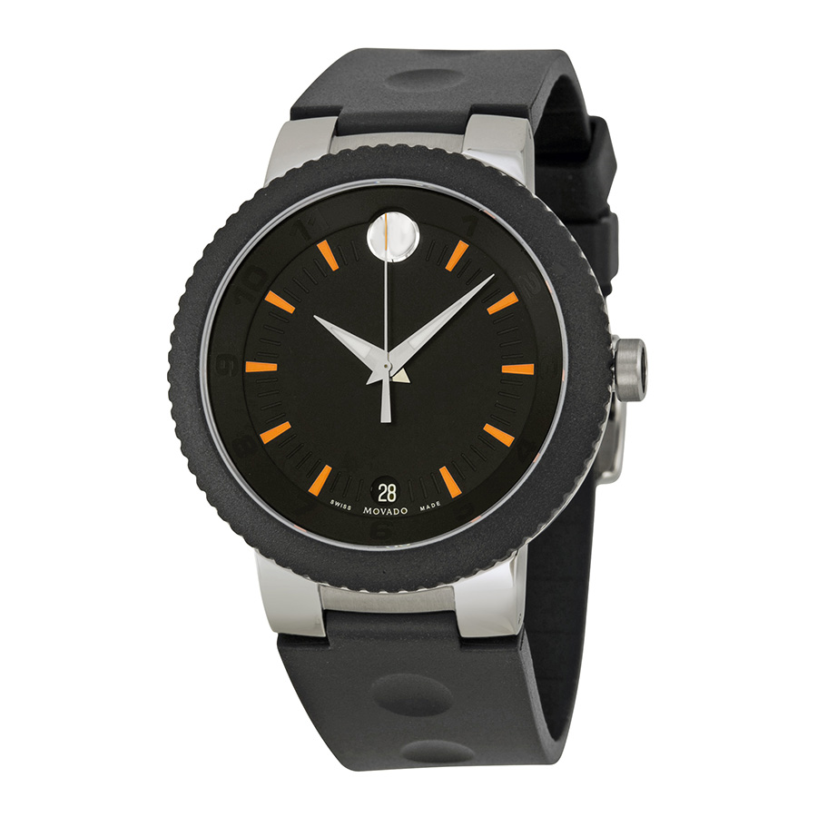 Stylish Movado Sport Edge 0606926 Imitation Watch: Chrome Steel, Black Face, Water-Resistant 50M