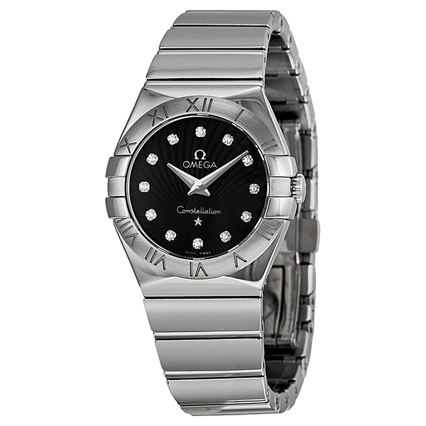 Omega Constellation Classic 41mm Automatic Steel Case Jet Black Face Water-Resistant Watch