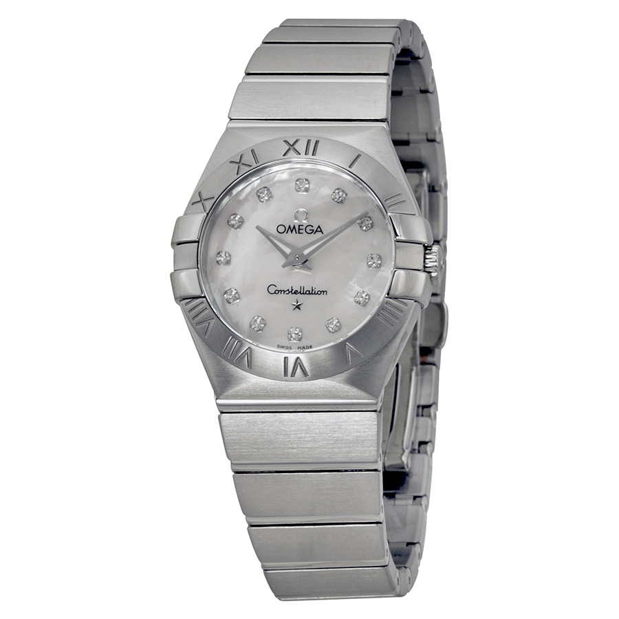 Omega Constellation Steel & Diamond Ladies Watch with Mother of Pearl Dial