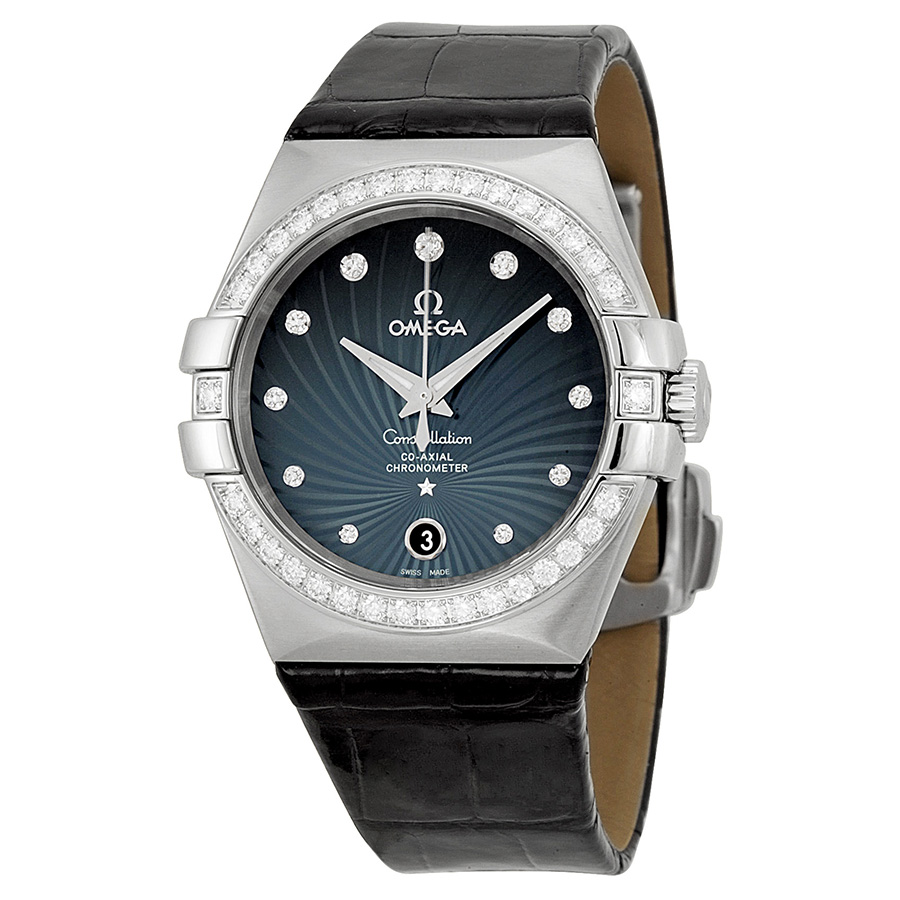 Omega Constellation Classic Chronograph 36mm Steel Case Jet Black Dial Automatic Watch