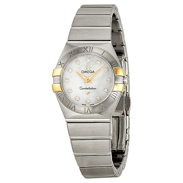 Omega Constellation Ladies 24mm Steel & Gold MOP Dial Quartz Watch