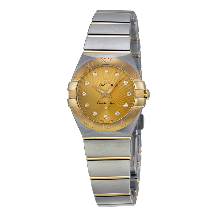 Omega Constellation Swiss Clone 24mm Diamond Accents Automatic Silver Dial Watch