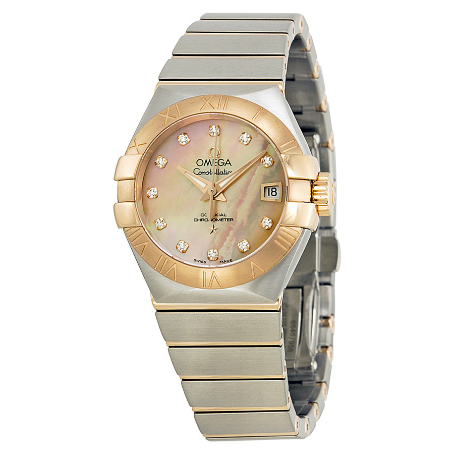 Omega Constellation 27mm Automatic Brown Mother of Pearl Watch with Date Function