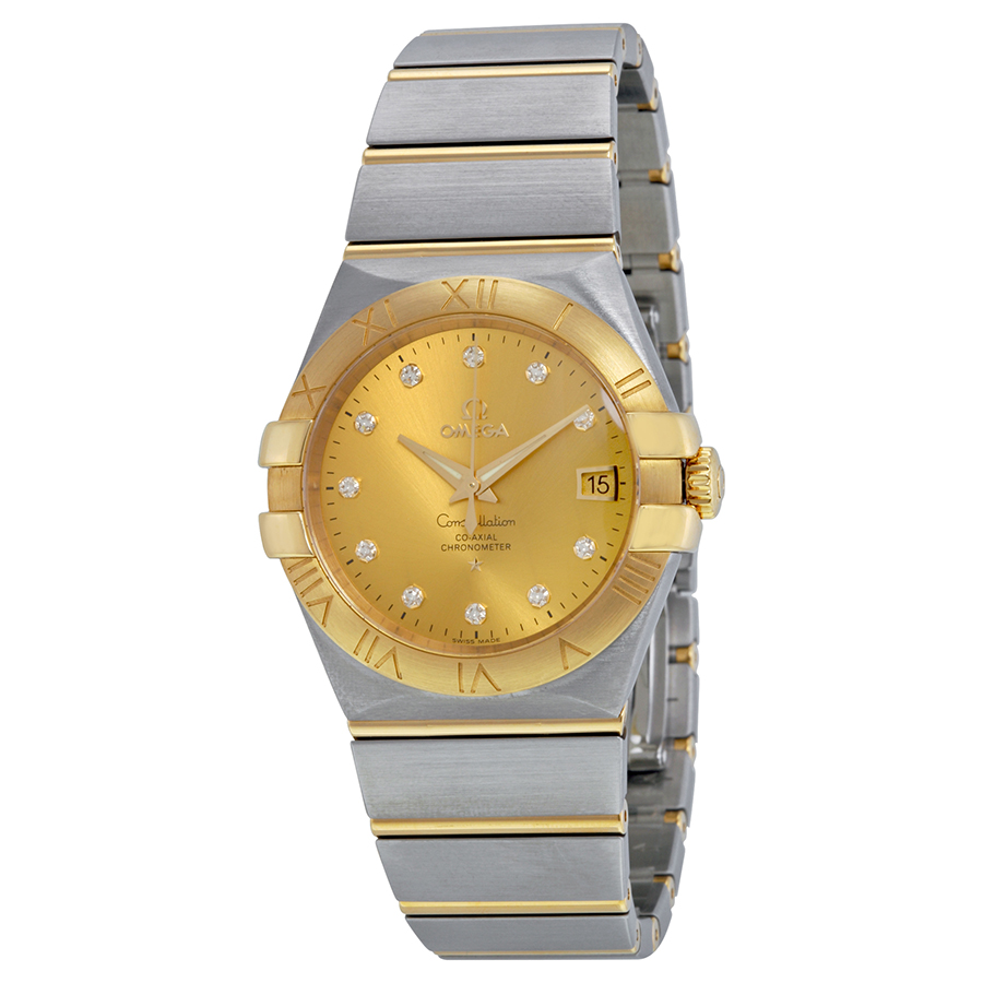 Omega Constellation Classic 35mm Gold-Plated Case Automatic Gold Watch with Cream Dial
