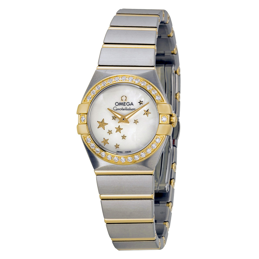Omega Constellation Ladies 18K Gold自动机械银色表盘精致优雅石英腕表