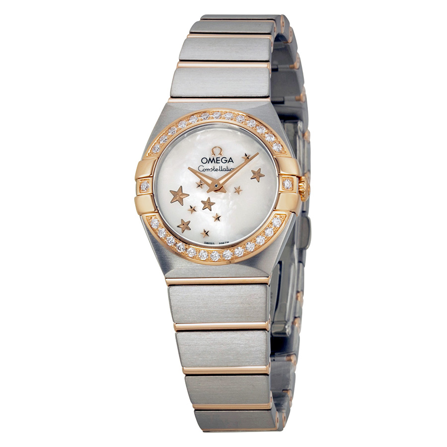 Omega Constellation Lady's Watch - Swiss Clone, Automatic, 24mm Rose Gold, Black Mother-of-Pearl Face