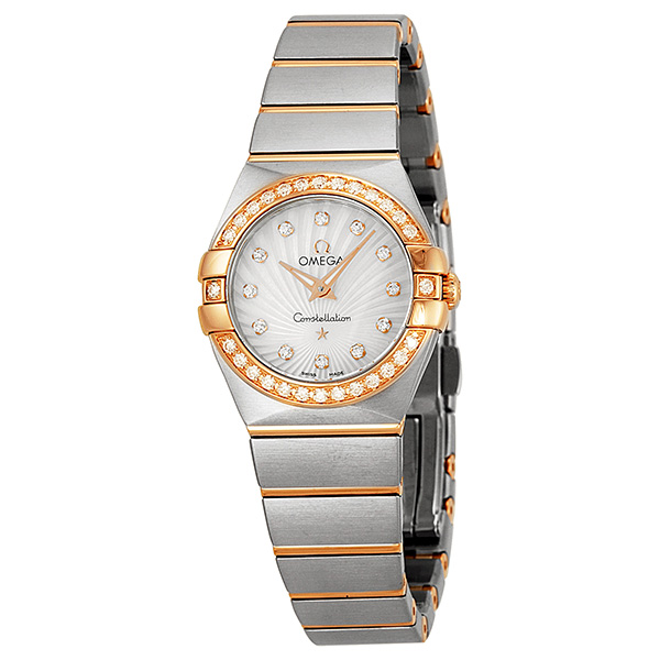 Omega Constellation Lady's Timepiece - Diamond Bezel - Soft Rose Gold - Mother of Pearl Dial