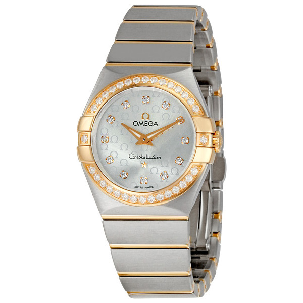 Omega Constellation Lady's Watch: Timeless Elegance in Rose Gold and White Mother-of-Pearl