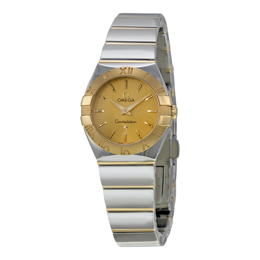 Omega Constellation 12320246008002 - Elegant Lady's Watch with Moon Phase and White Gold Case