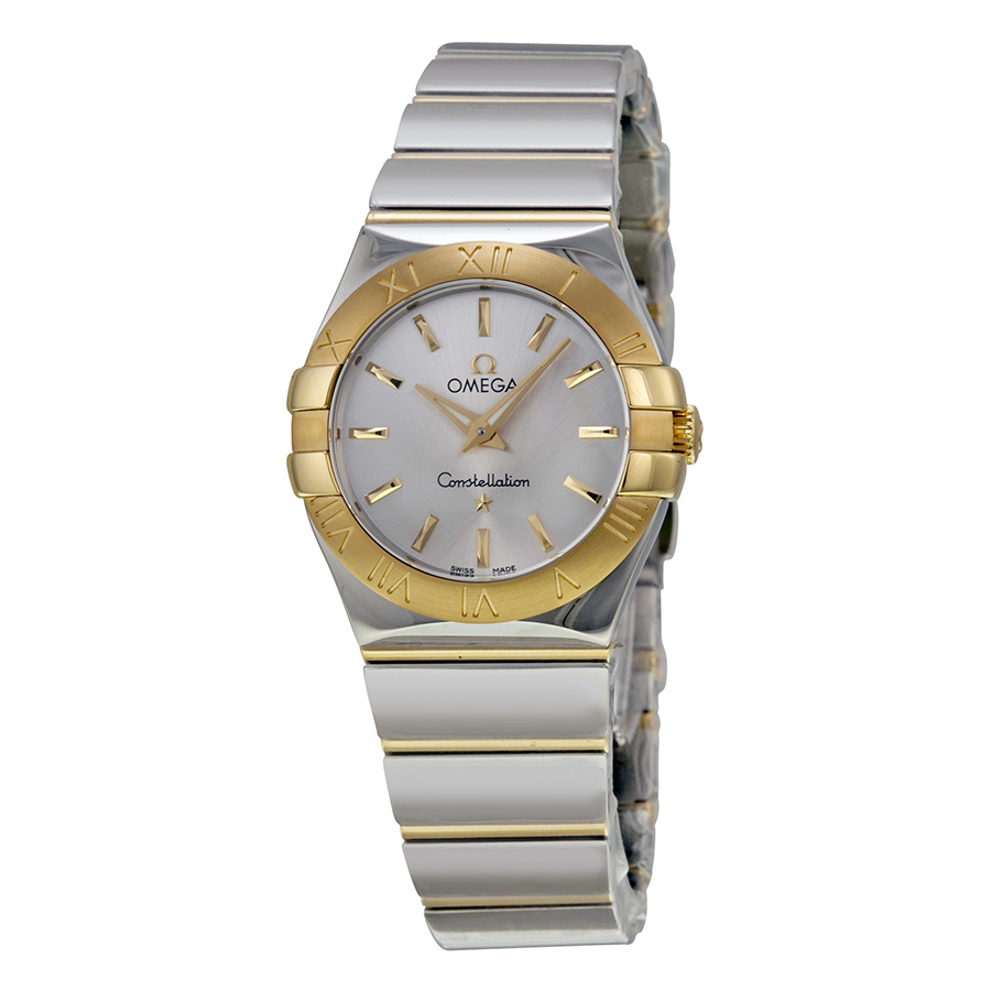 Omega Constellation Ladies 28mm Steel & Rose Gold Diamond Dial Watch