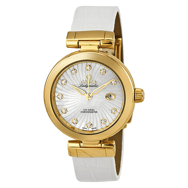 Omega DeVille 36mm Automatic Pearl Bezel Gold Watch