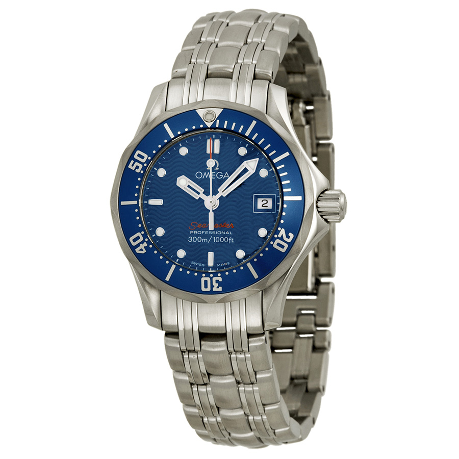 Omega 007 Iconic Ladies Watch: Vintage Style 2224.80 Stainless Steel Automatic Blue Face