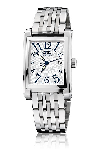 Oris 01 561 Diver Chrono Silver Case Automatic Blue Face Water Resistant 43mm Watch