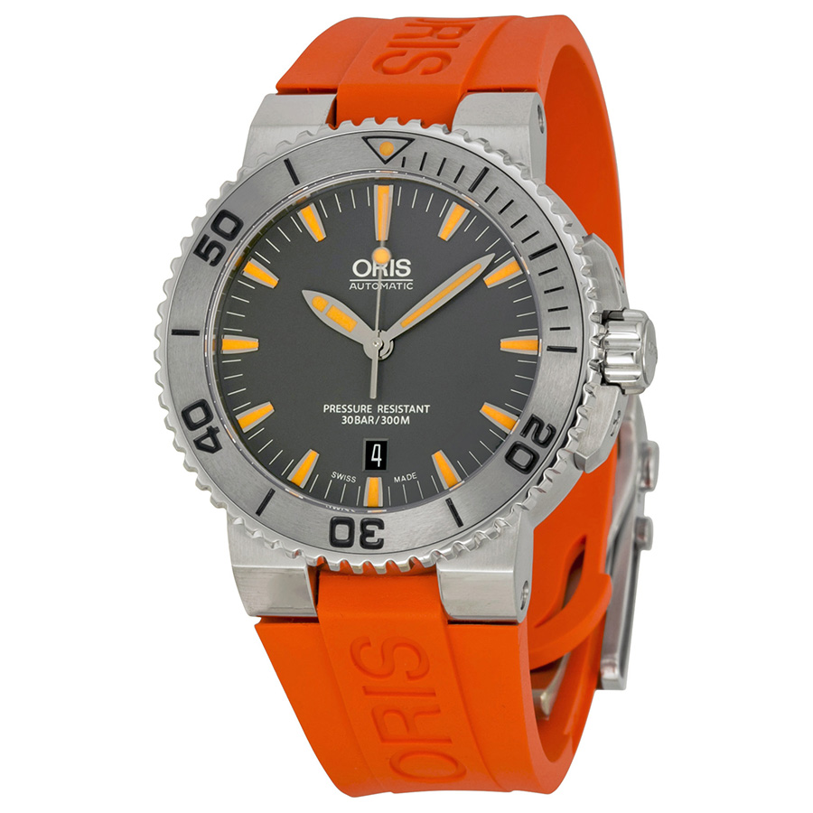 Oris Grey Diver Watch - Automatic 41mm Case - Genuine Steel - Sporty Elegance