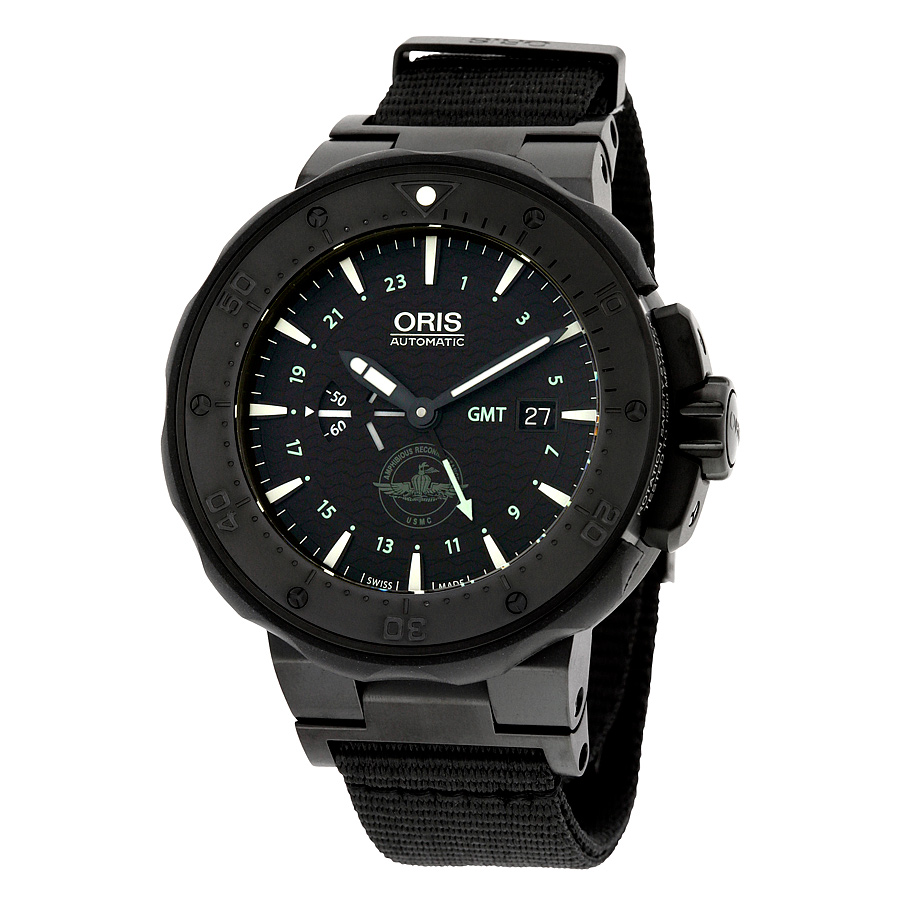 Oris 01 747 7715 7754 Set Mens Watch - Swiss Automatic Chronograph - Black Dial - Stainless Steel Case