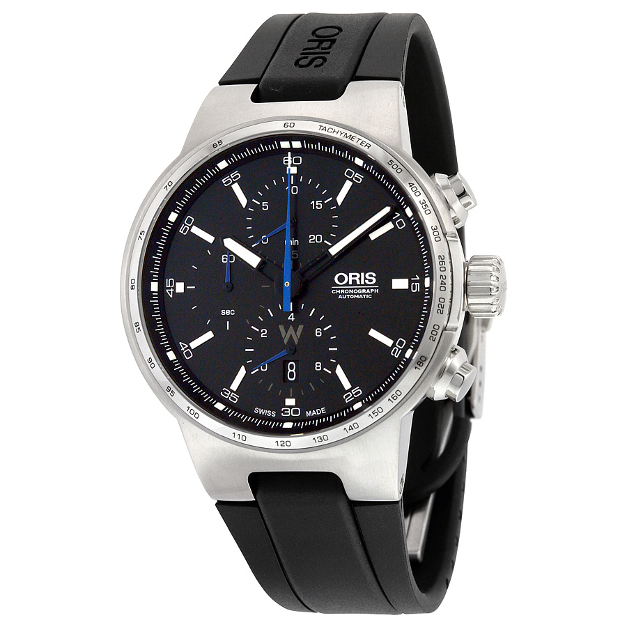 Oris 01.774.7717.4154-07 Chronograph Mens Watch - Stainless Steel Case, Black Dial, 50m Water Resistant