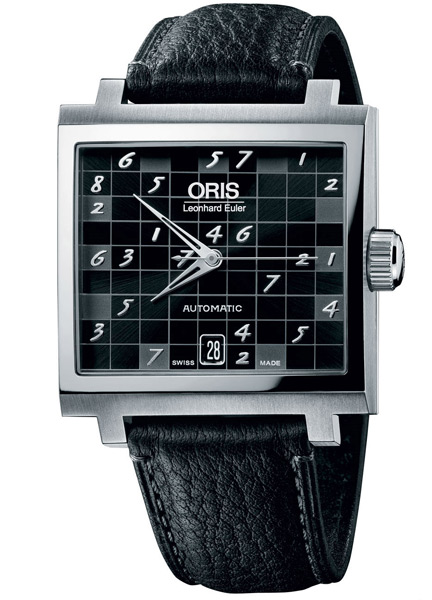Oris Black Sudoku Chronograph Watch - Stainless Steel Case - Blue Dial - Water Resistant