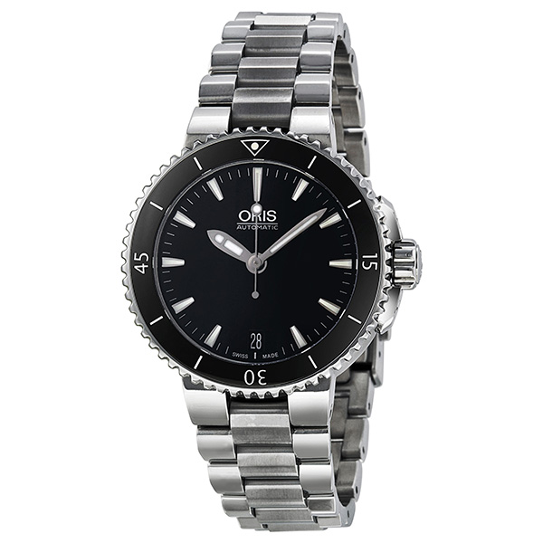 Oris Aquis Lady's Dive Watch – Stainless Steel Case, Black Chrono Dial, 100m Water Resistant
