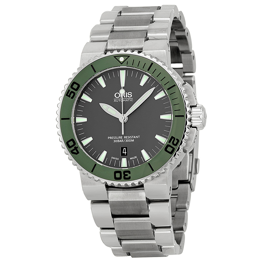 Oris Aquis Dive Chrono Automatic Stainless Steel Jet Black Face 200m Water Resistant Watch