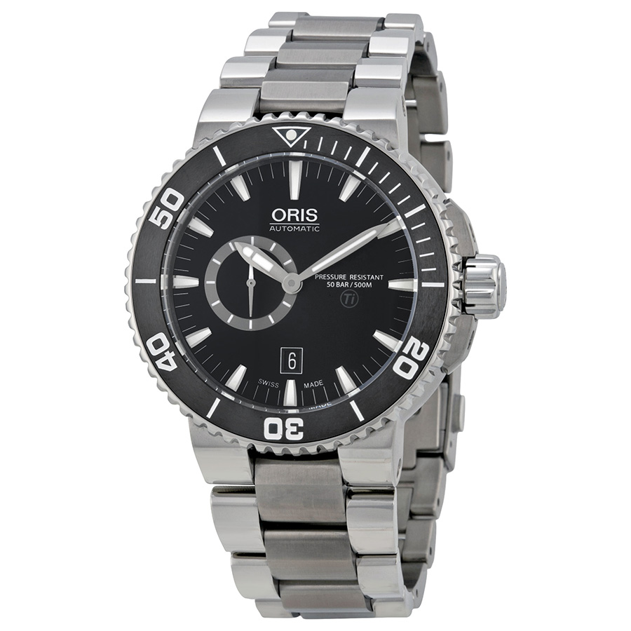 Oris Aquis Dive 41mm Automatic Titanium Case Jet Black Dial Water Resistant Men's Watch