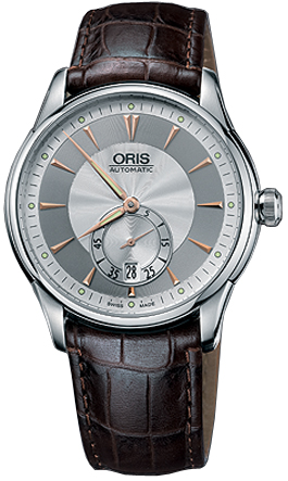 Oris Artelier Timepiece Automatic Silver Case Jet Black Face 50m Water Resistant Watch