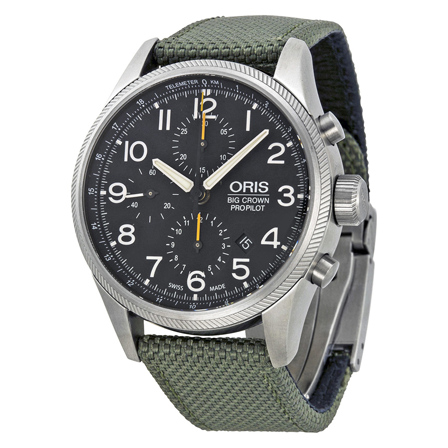 Oris Big Crown Pilot Chronograph Automatic Jet Black Face Watch