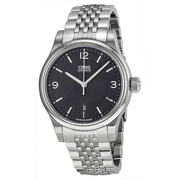 Oris Classic 01 Automatic Chronograph Jet Black Face Steel Dive Watch