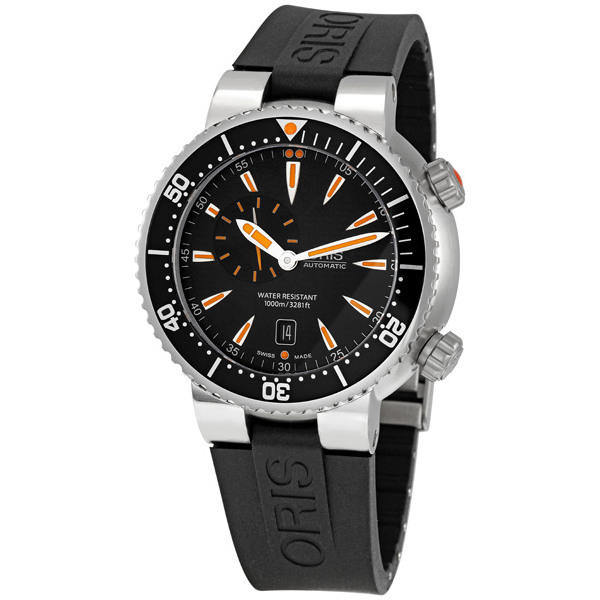 Oris Divers 01 Black Face Automatic Steel Dive Watch