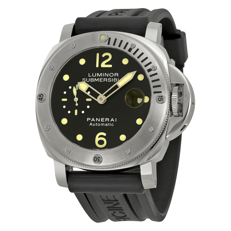 Panerai Luminor PAM24 Men's Dive Watch - Automatic Swiss Movement, Black Face, 44mm Steel Case