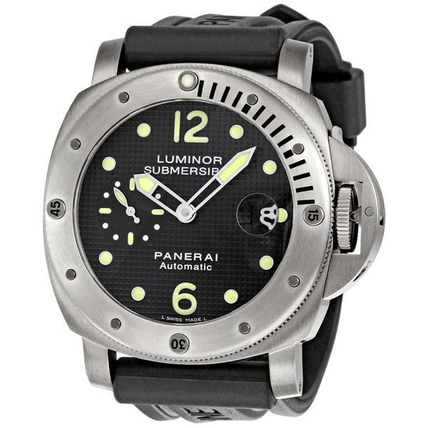 Panerai Luminor PAM25 Jet Black Hobnail Automatic Dive Watch