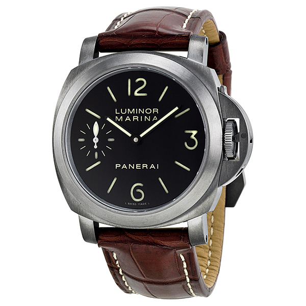 Panerai Luminor PAM177 Black Chrome Automatic Diver's Watch - Jet Black Dial