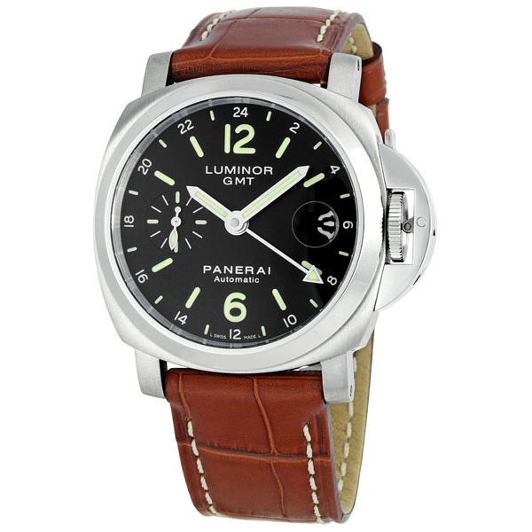Panerai Luminor PAM00244 Men's Dive Watch - Swiss Automatic - Brushed Steel - Deep Black Face - 47mm