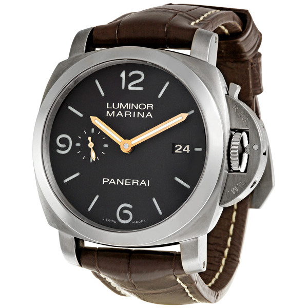 Titanium Panerai Luminor PAM00351 Diver's Watch with Blue Moonlight Dial