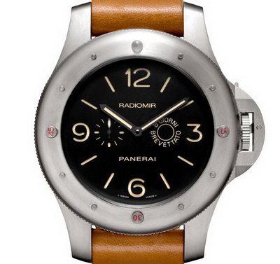 Panerai Radiomir M00341 Vintage Hand-Wind Timepiece with Brown Dial & Leather Strap