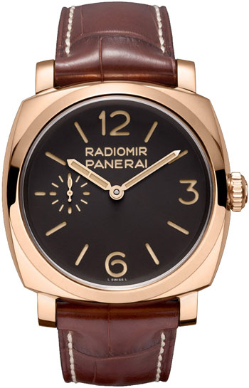 Panerai Radiomir PAM00398 Classic Brown Sunray Face Steel Chronograph Watch