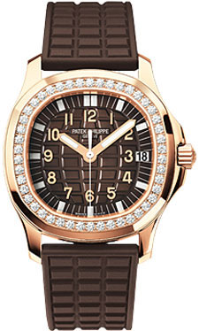 Replica Patek Philippe Aquanaut 5068R 18K Rose Gold Set Diamond Bezel Luxury Dive Watch