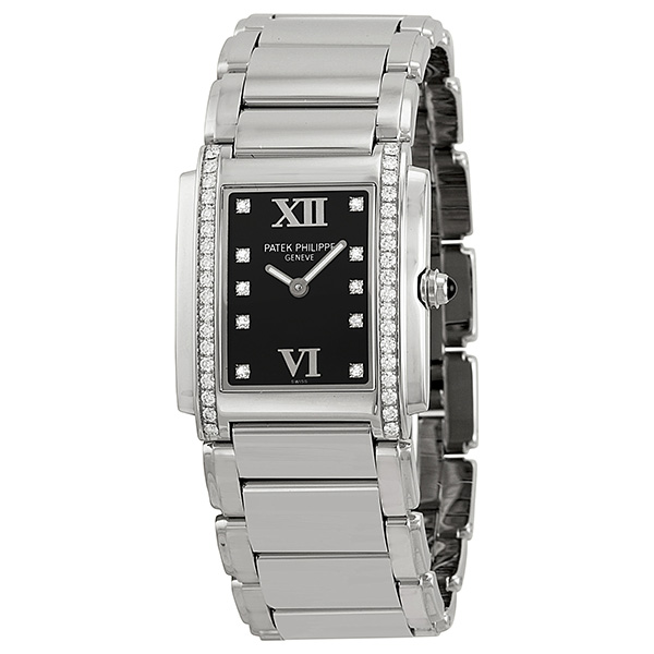 Patek Philippe Twenty~4 Quartz Timepiece - Precision Crafted, Stainless Steel, Black DIAL, 4910/10A-001 Clone Watch