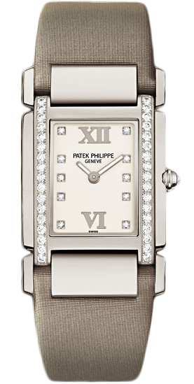 Patek Philippe Twenty~4 Steel Quartz Ladies Watch with Silver Dial