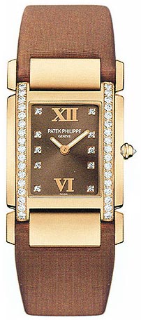 Patek Philippe Clone 24 Modern Luxury Brown Face Quartz Ladies Watch
