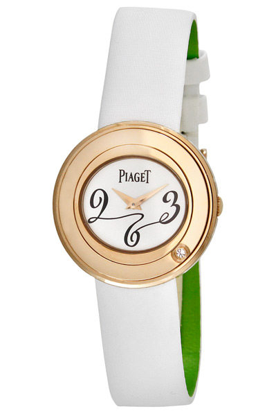 Piaget Lady's Watch - 18K Gold Case - Black Mother of Pearl Dial - Elegant Replica
