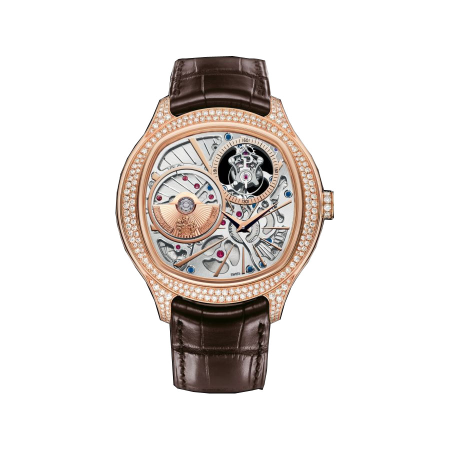 Piaget Skeleton Watch with Black Hands & Roman Numerals - Automatic Caliber, 41mm Gold Case