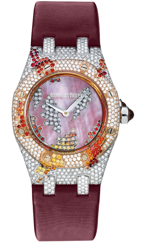 Audemars Piguet Royal Oak Quartz Watch with Mother of Pearl Diamond Dial