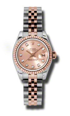 Ladies Rolex Datejust 31mm Steel & Rose Gold Diamond Dial Watch