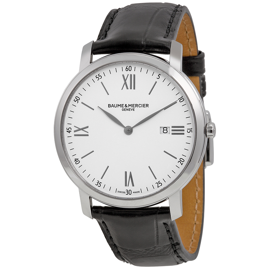 Baume & Mercier Classima 10097 Timepiece - Elegant Swiss Quartz, Silver Case, Black Dial Watch