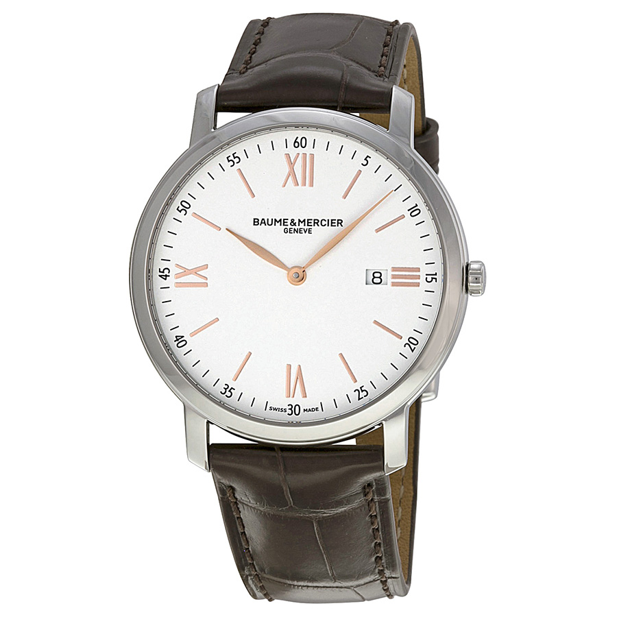 Baume & Mercier Classima 10181 Swiss Clone Automatic Watch with Silver Dial & Genuine Leather Strap