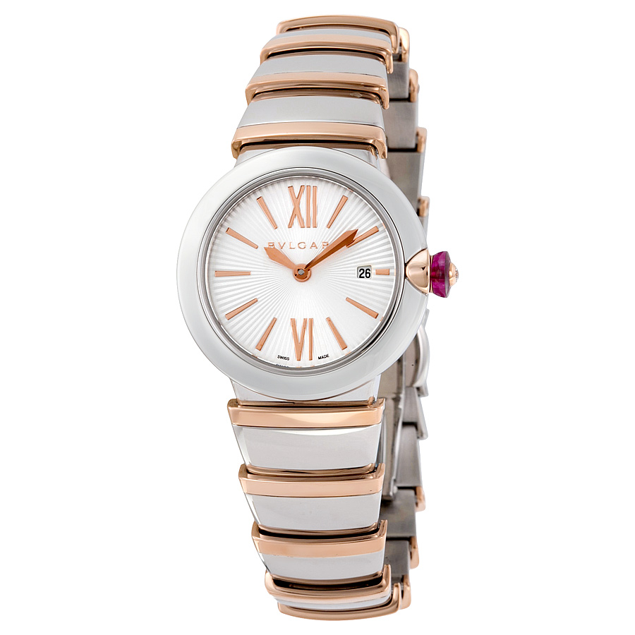 Bvlgari Opaline Silver Guilloché Dial Steel Dress Watch Replica