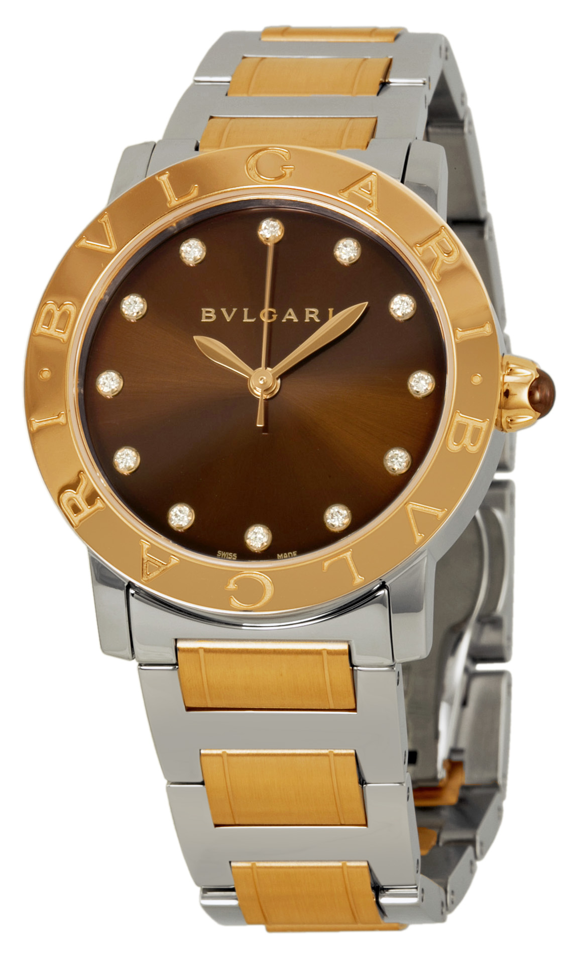 Bvlgari BBL33C11SPG-12 Clone Automatic Brown Leather Band Watch